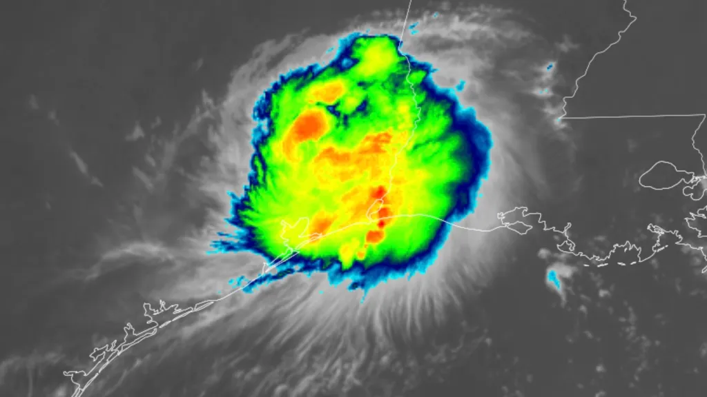 Image accompanying: Edouard delivers an outsized flash-flood punch to eastern Texas