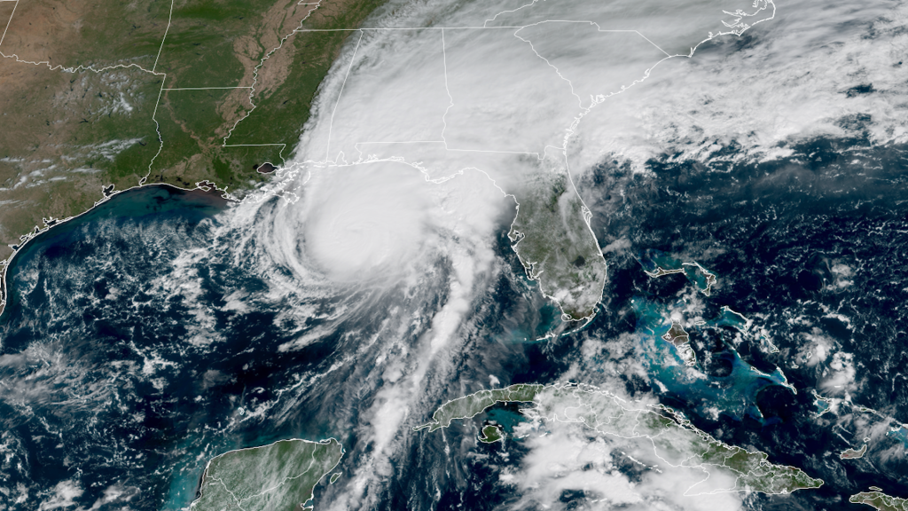 Image accompanying: El Huracán Isaías, de Categoría 3, avanza hacia el Panhandle de Florida