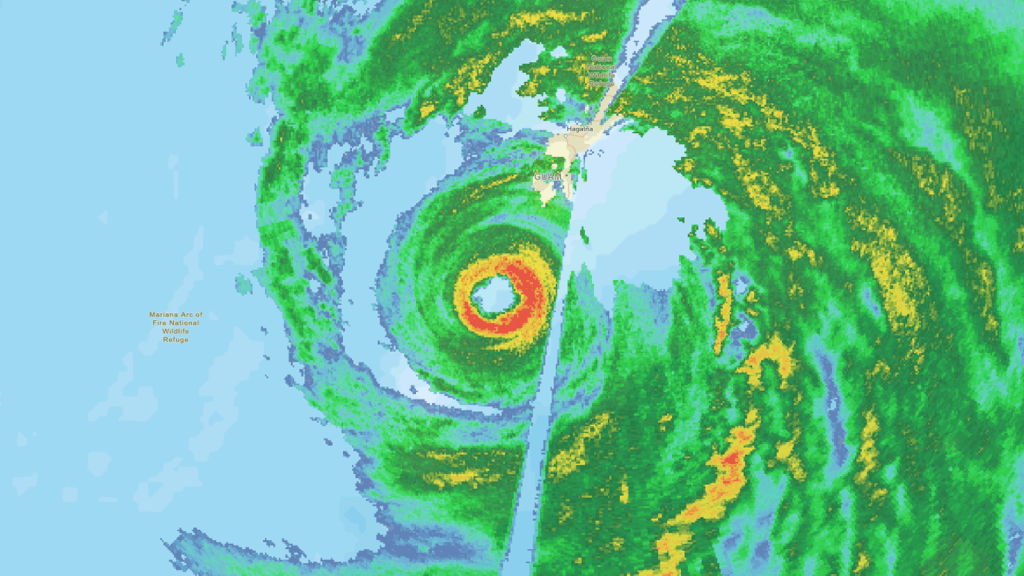 Image accompanying: Super Typhoon Champi intensifies to a Cat 5 after battering Guam