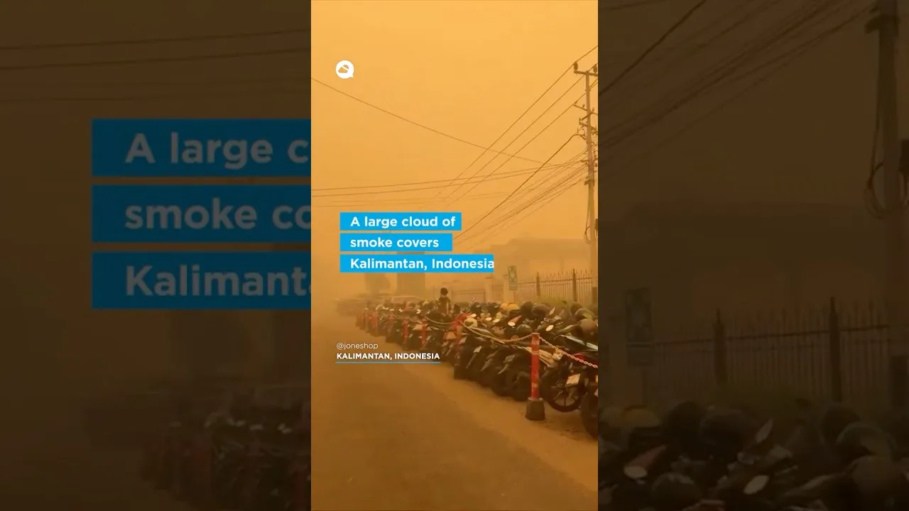 A massive cloud of smoke chokes the Kalimantan region after weeks of wildfires in Indonesia